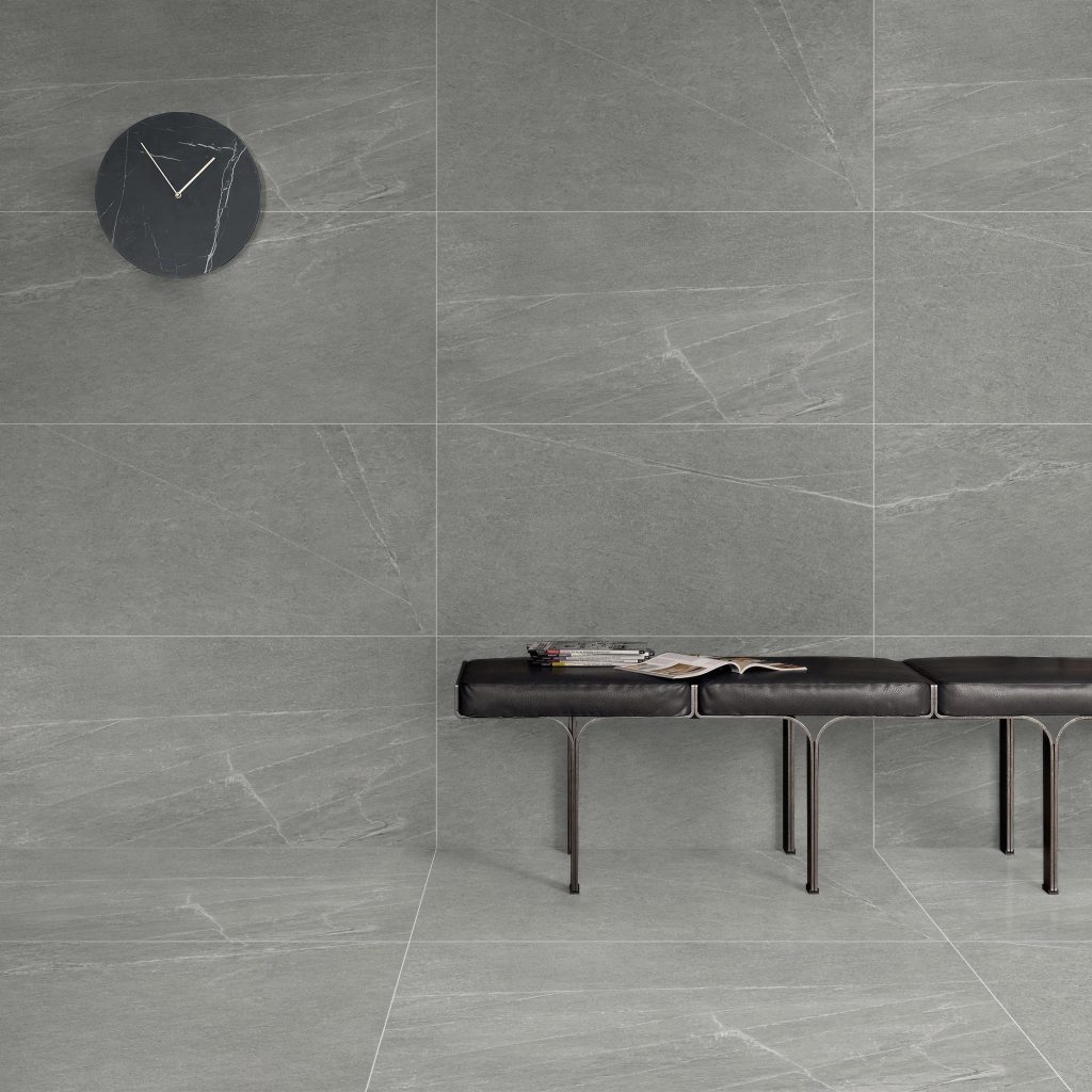 ShineStone Gray | پرسلان |سرامیک 60در120 | طوسی | مات | رستیک | برجسته | بدنه | RakCeramics