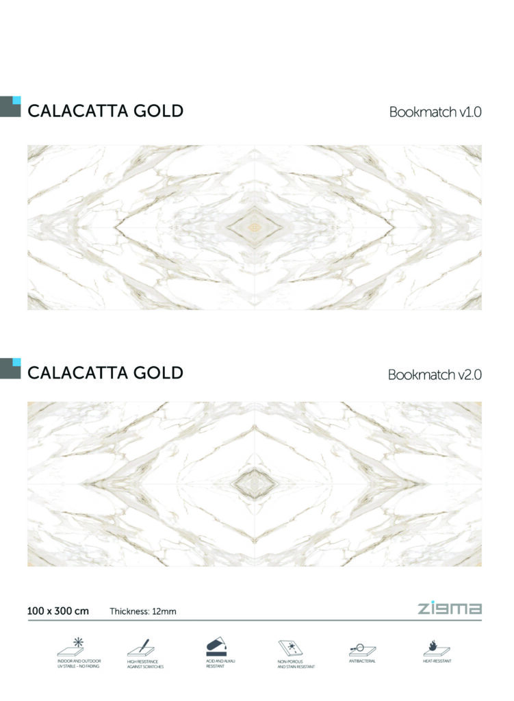 اسلب طرح کلکته گلد | Calcate Gold | طلایی | پرسلان | زیگما