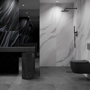 سرامیک سفید رگه طوسی پولیش Picasso 80*160