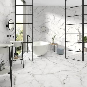 سرامیک سفید کلکته رگه دار مات Lema 80*160