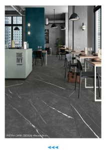 سرامیک کف لاشتر طوسی تیره Pietra Dark Grey 120*120