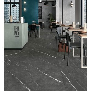 سرامیک کف لاشتر طوسی تیره Pietra Dark Grey 120*120