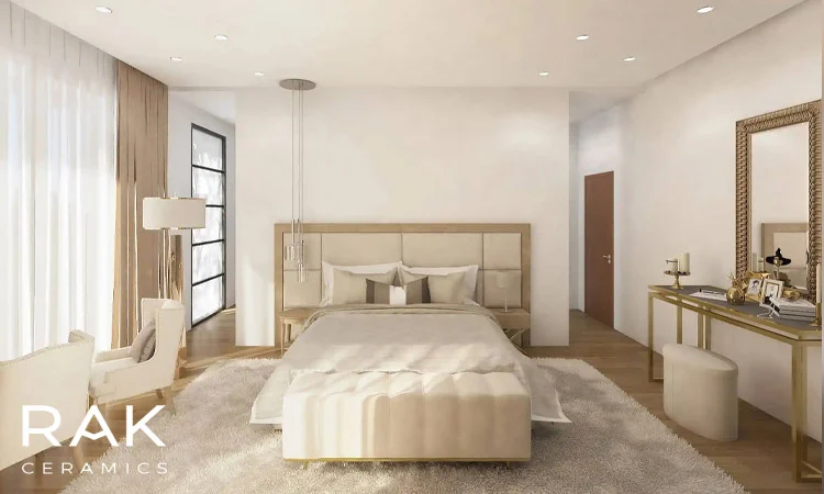 هماهنگی رنگ و طرح سرامیک با دکوراسیون داخلی اتاق خواب مستر