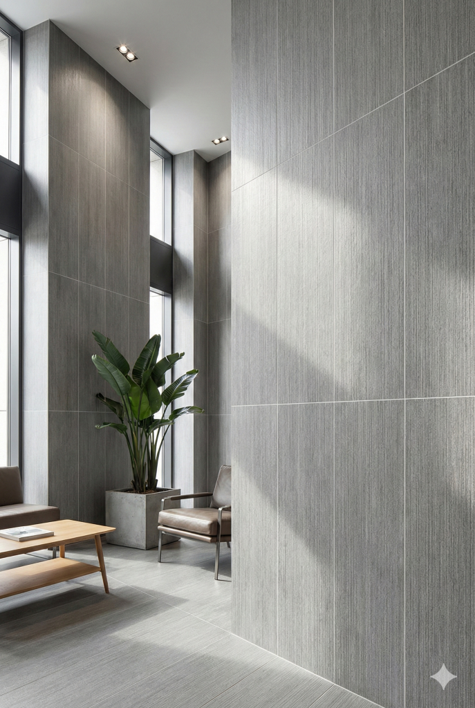 سرامیک شیاردار طوسی روشن UniLight Grey Struacture